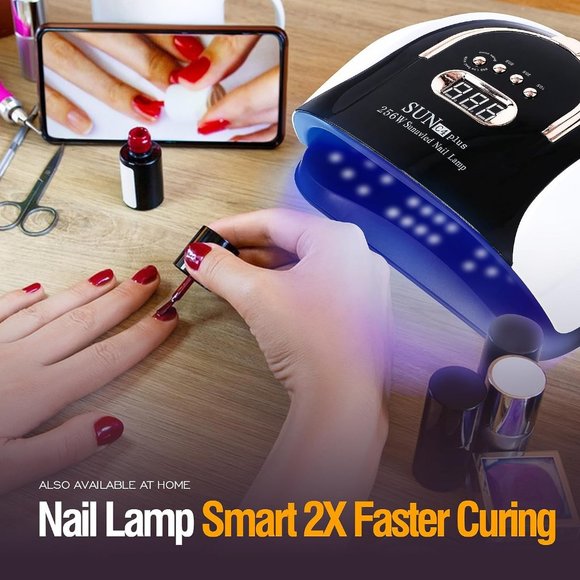 UV LED Gel Nail Art Manicure Lamp Dryer 256W Sleek Corded Plug-in with Handle - Picture 4 of 6